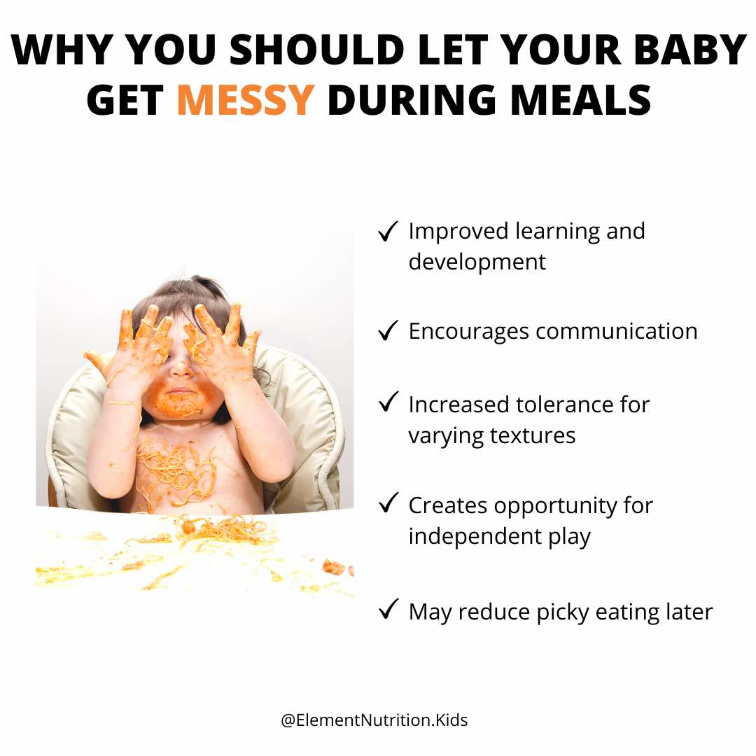 Benefits of messy eating for baby