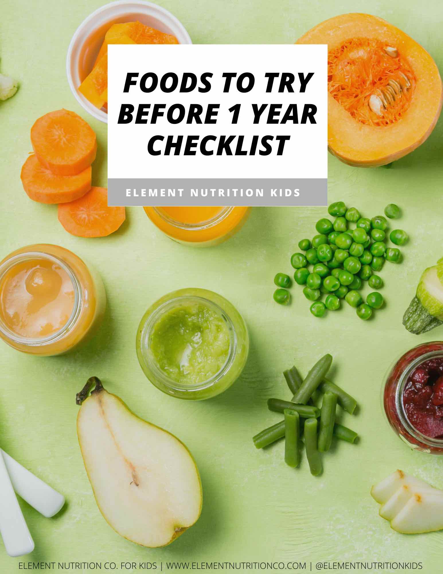 Foods to try before one year checklist