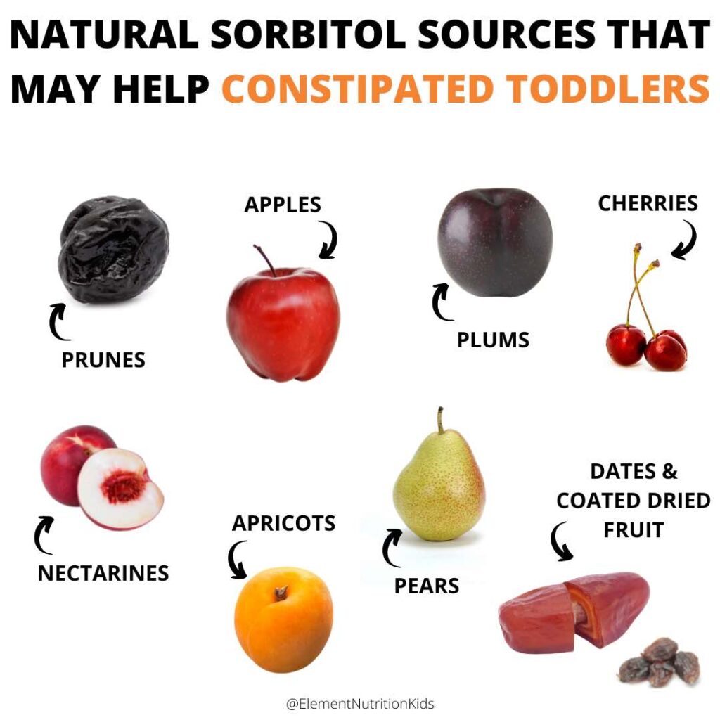 Sorbitol rich fruits to that help constipated toddlers