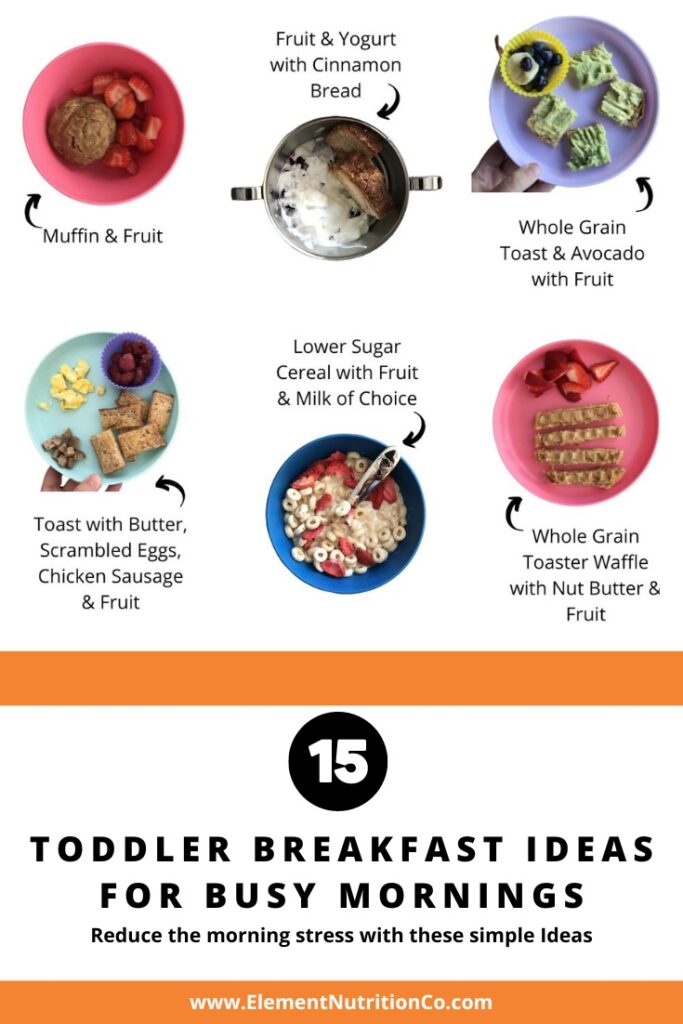 Toddler breakfast ideas pinterest graphic