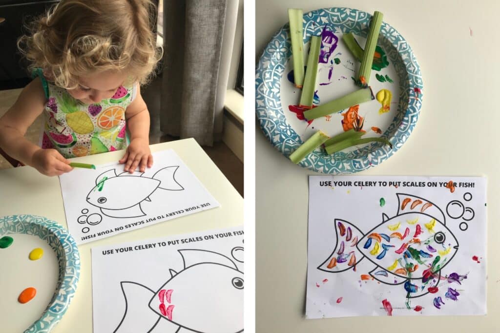 Vegetables artwork with kids