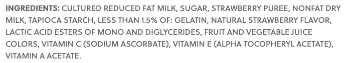 Yogurt drop ingredients